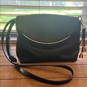 LC Lauren Conrad Black Crossbody Bag with Gold Accent